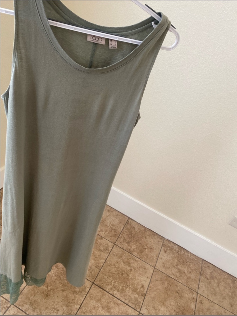 LOGO by Lori Goldstein Olive Tank Dress